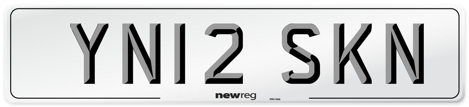 YN12 SKN Number Plate from New Reg